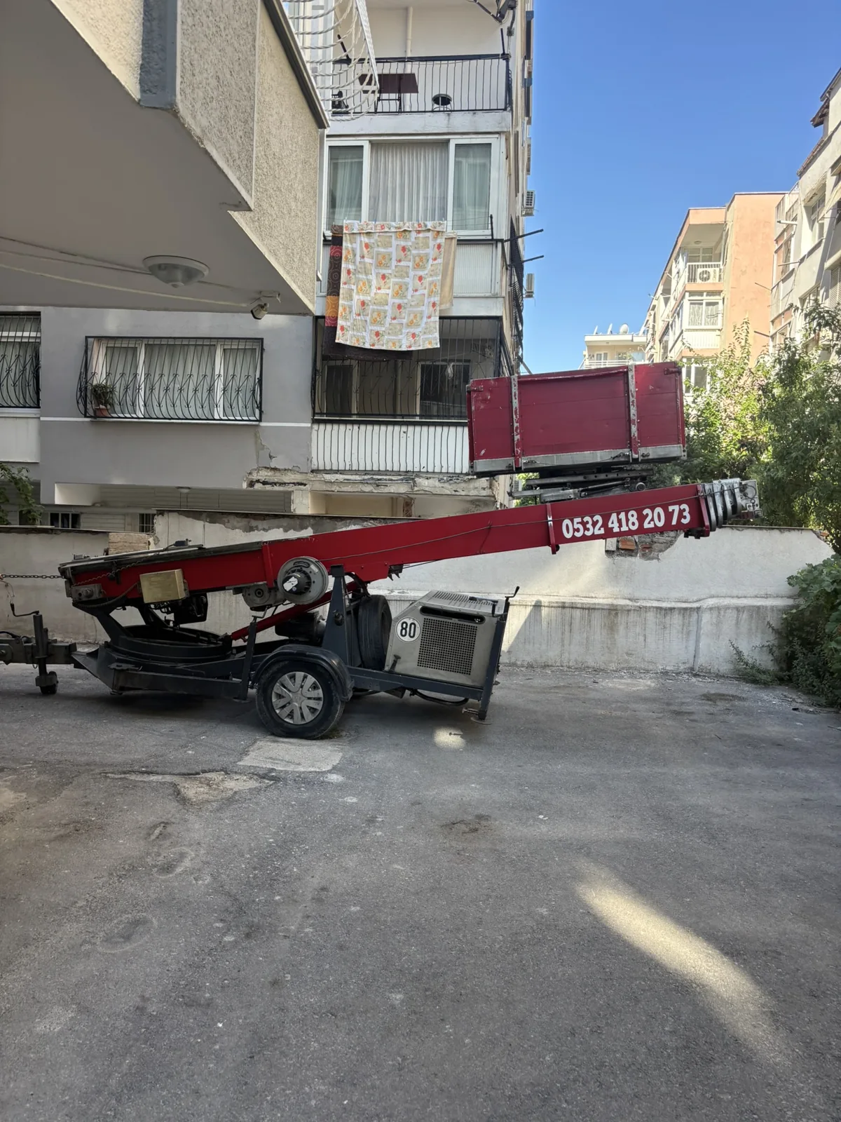 Römork asansörün çalışma alanı